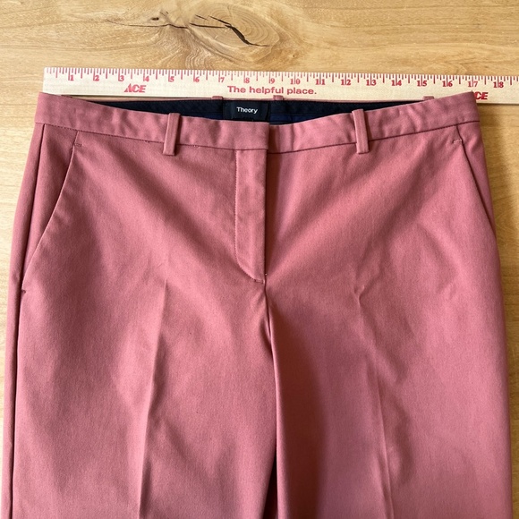 THEORY TROUSER PANTS 10 ANKLE LENGTH NWOT SALMON CAREER CASUAL OFFICE CLASSIC - Picture 7 of 12